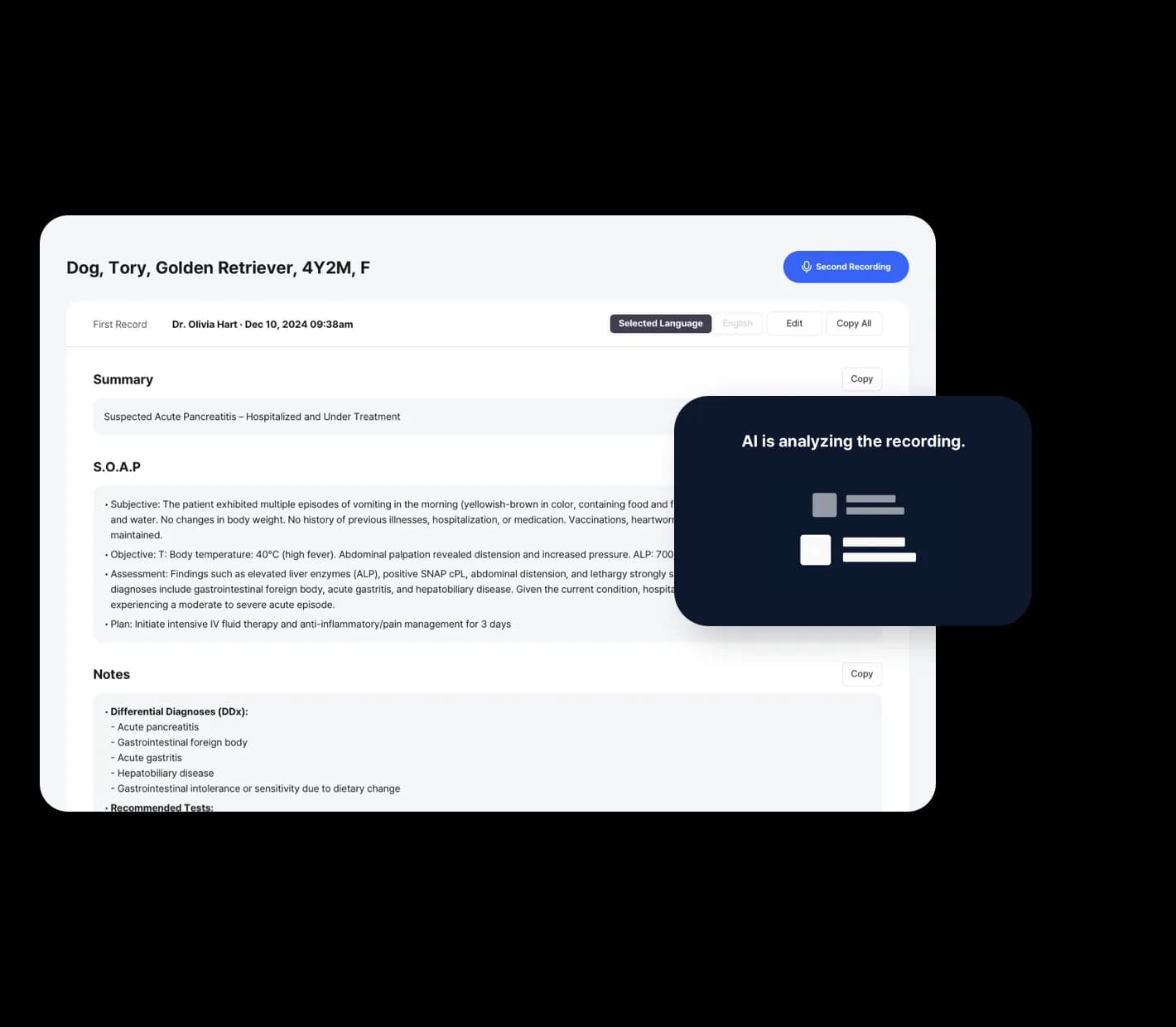 Real-time AI-powered SOAP chart generation